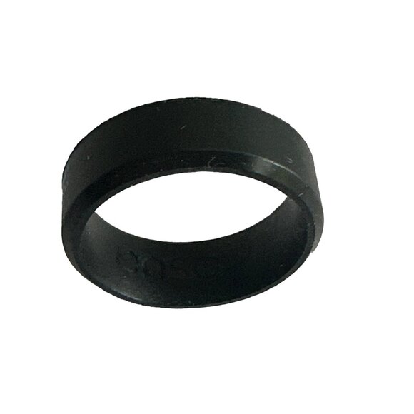 Enso Silicone Ring Unisex Size 9 Beveled Edge Black Comfortable Lightweight Chic - Picture 1 of 5